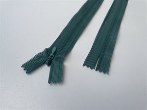 Usynlig lynlås - agatgrøn og ikke delbar, 29,5 cm